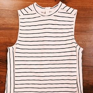 Sleeveless black & white striped Madewell knit top